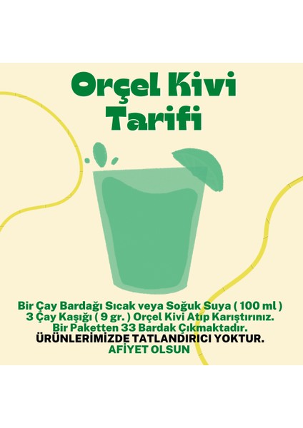 Kivi Aromalı Içecek Tozu Oralet Çay 300GR.X 3 Adet