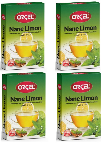 Nane Limon (Mentöllü) Aromalı Içecek Tozu Oralet Çay 4 x 200GR.