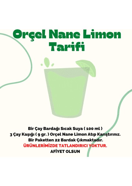 Nane Limon (Mentöllü) Aromalı Içecek Tozu Oralet Çay 4 x 200GR.
