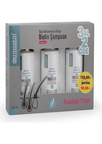 Biotin Şampuan Kofre Kadın 3x200ml