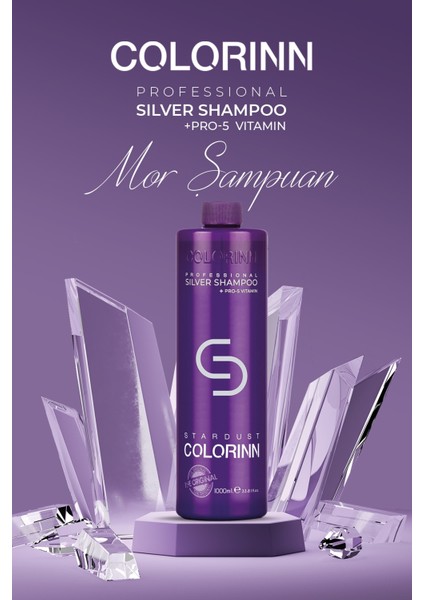 Stardust Silver Mor Şampuan 1000 Ml