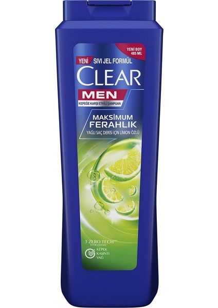 Men Kepeğe Karşı Etkili Şampuan Maksimum Ferahlık Yağlı Saç Derisi Için Limon Özlü 485 Ml