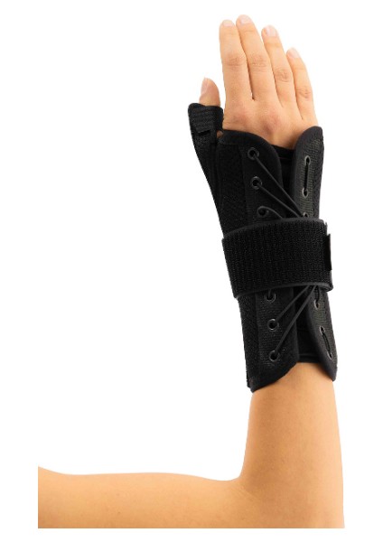 Statik Başparmak Destekli El Bilek Splinti Siyah Bedensiz (Airtex Kumaş) Sol