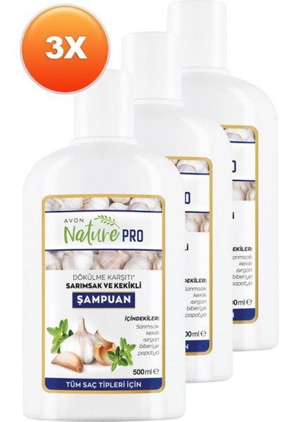Nature Pro Sarımsak Ve Kekikli Şampuan 500 Ml Üçlü Set