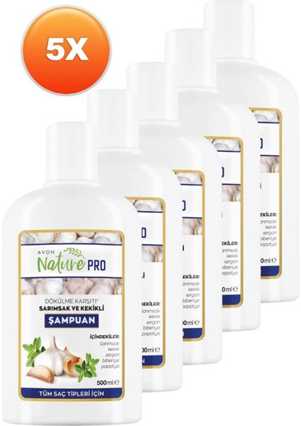 Nature Pro Sarımsak Ve Kekikli Şampuan 500 Ml Beşli Set
