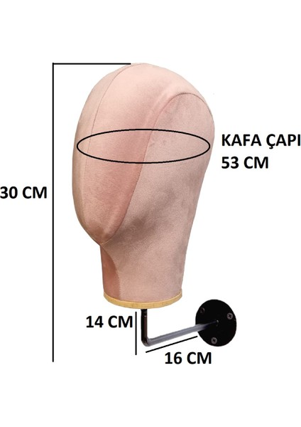 Duvara Monte Bayan Kumaş Kaplı Kafa Mankeni fiyatları