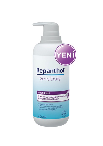 Sensidaily Pompalı Vücut Kremi 400 ml L Çok Kuru Veya Atopik Ciltler Için Prebiyotikli Öz