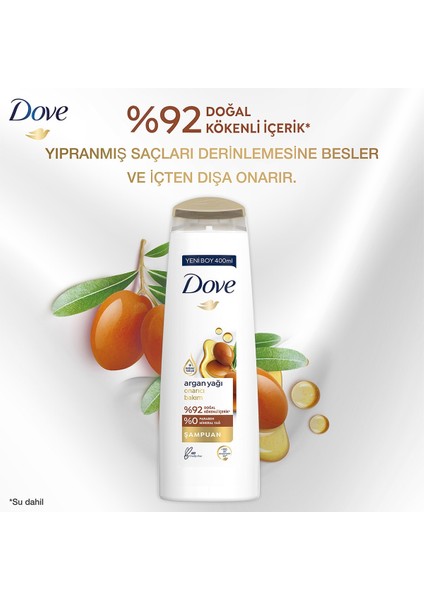 Saç Bakım Şampuanı Argan Yağı Onarıcı Bakım 400 Ml X3 Adet