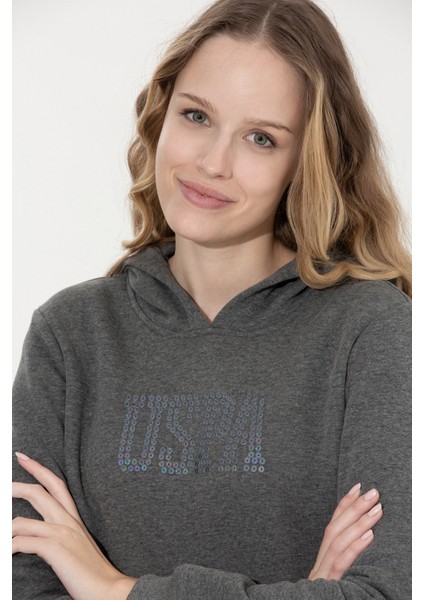 Kadın Antrasit Melanj Sweatshirt 50256249-VR081