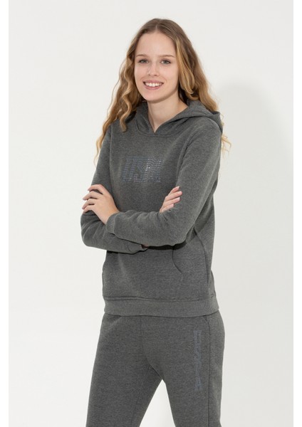 Kadın Antrasit Melanj Sweatshirt 50256249-VR081 modelleri