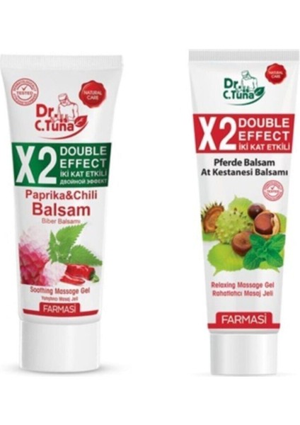 Çift Etkili At Kestanesi Masaj Jeli 250 ml ve Çift Etkili Biberli Balsam 250 ml