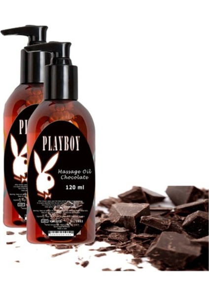 Playboy Chocolate Massage Oil 2 Adet Çikolata Aromalı Vücut Masaj Yağı