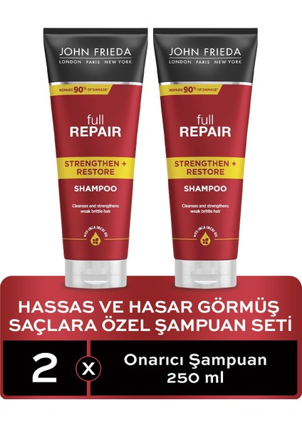 John Frieda Hassas Ve Hasar Görmüş Saçlar Için Onarıcı Şampuan 250 Ml 2'Li