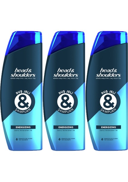 Head And Shoulders Duş Jeli Ve Şampuan Energizing 360 Ml X 3 Adet