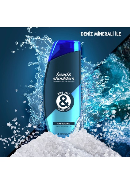 Head And Shoulders Duş Jeli Ve Şampuan Energizing 360 Ml X 3 Adet
