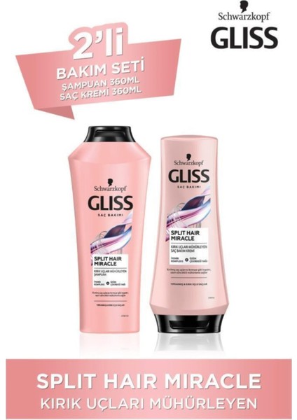 Split Hair Miracle Şampuan 360 Ml + Split Hair Miracle Saç Kremi 360 Ml