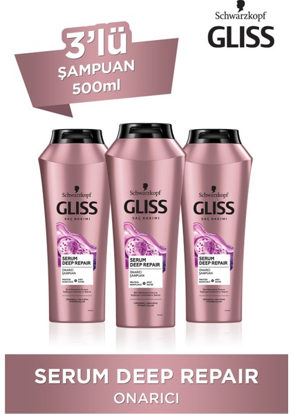 Serum Deep Repair Onarıcı Şampuan 500 Ml 3'Lü
