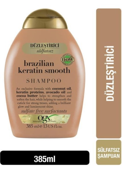 Düzleştirici Brazilian Keratin Smooth Sülfatsız Şampuan 385 Ml