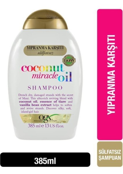 Yıpranma Karşıtı Coconut Miracle Oil Sülfatsız Şampuan 385 Ml