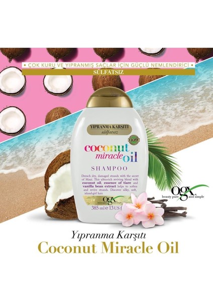 Yıpranma Karşıtı Coconut Miracle Oil Sülfatsız Şampuan 385 Ml fırsatları
