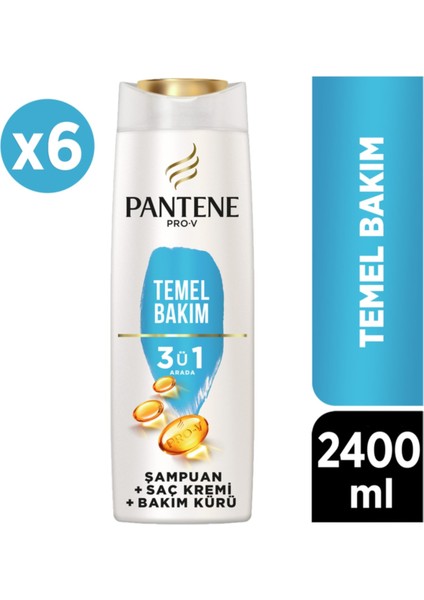 3'Ü 1 Arada Temel Bakım Şampuan 400 Ml 6 Adet