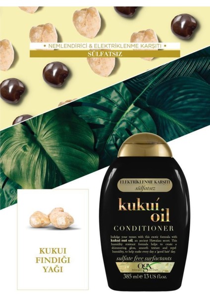 Nemlendirici & Elektriklenme Karşıtı Kukui Oil Sülfatsız Şampuan 385 Ml Bakım Kremi 385 Ml fırsatları