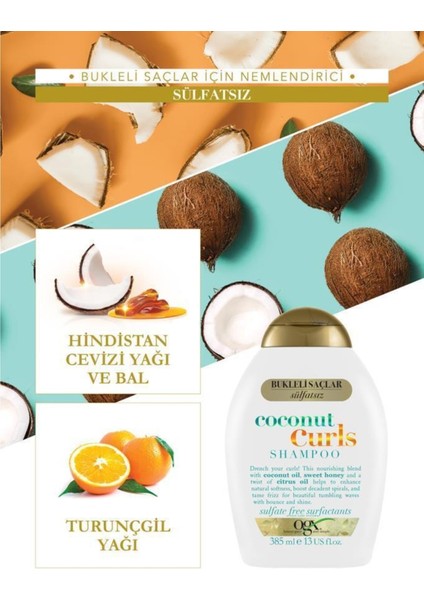 Bukleli Saçlar Için Coconut Curls Şampuan 385 Ml X2