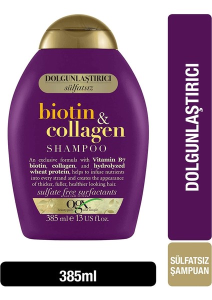 Dolgunlaştırıcı Biotin & Şampuan 385 Ml + Keratin Oil Kırılma Karşıtı Şampuan 385 Ml