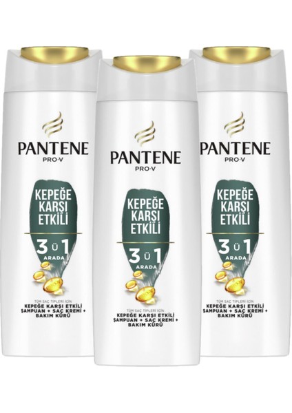 3'Ü 1 Arada Kepeğe Karşı Etkili Şampuan 400 Ml 3 Adet