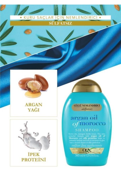 Argan Oil Of Morocco Sülfatsız Şampuan 385 Ml Yağ 100 Ml