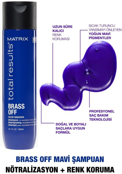 Total Results Brass Off Kumral Saçlar Için Renk Koruyucu Mavi Şampuan 300ml modelleri