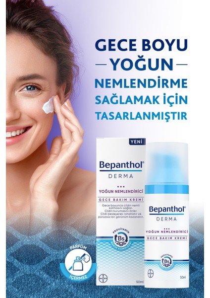 Derma Yoğun Nemlendirici Gece Bakım Kremi 50 ml Provitamin B5 Bakım Kompleksi fırsatları