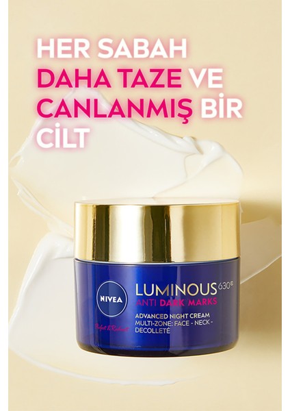 LUMINOUS630 Leke Karşıtı Gece Bakım Kremi 50ML,HYALURONIK Asit, Tüm Cilt Tipleri fırsatları