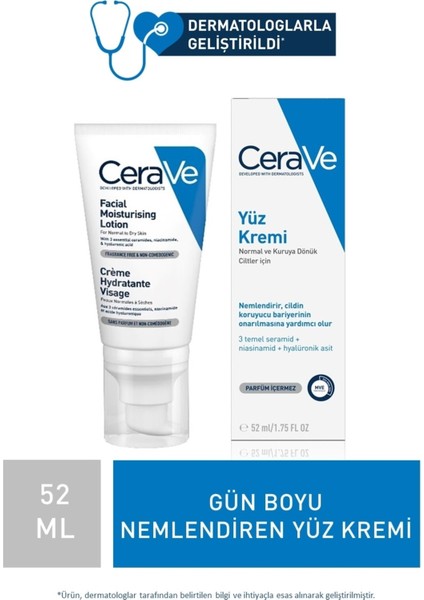 Cerave Nemlendirici Yüz Kremi 52 ml 3337875597449