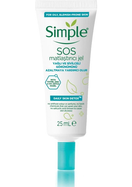 Daily Skin Detox Sos Yağlı/karma Ciltler Için Sos Jeli / Matlaştırıcı Jel 25 ml