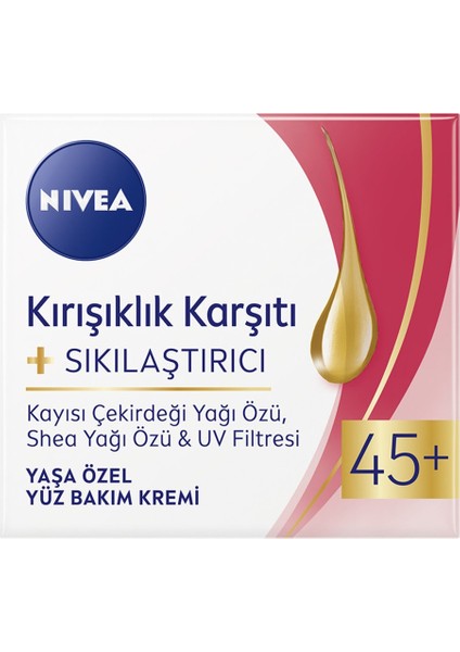 + Krem Yaş 45+ (50ML),YAŞA Özel Yüz Bakım Kremi,güneş Koruma