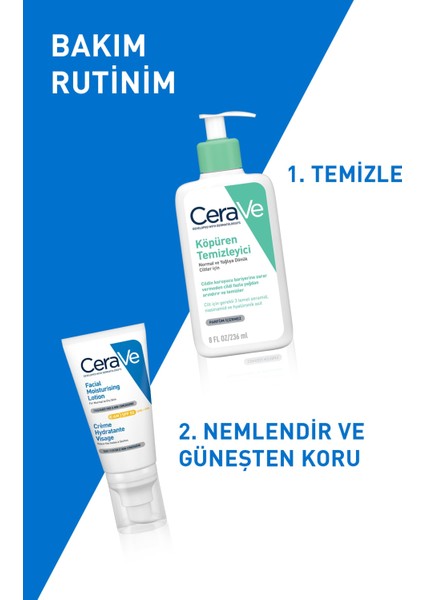 Cerave SPF50+ Güneş Korumalı Nemlendirici Yüz Kremi