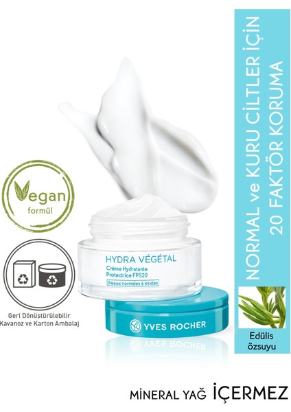 Yves Rocher Hydra Vegetal - Derinlemesine Nemlendiren Yüz Kremi 20 Spf- 50 ml