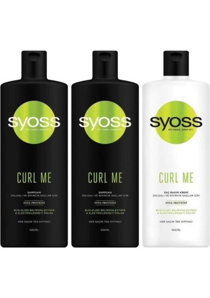 Curl Me Bukle Belirginleştirici Şampuan 500ml X2 Adet + Saç Kremi 500ml