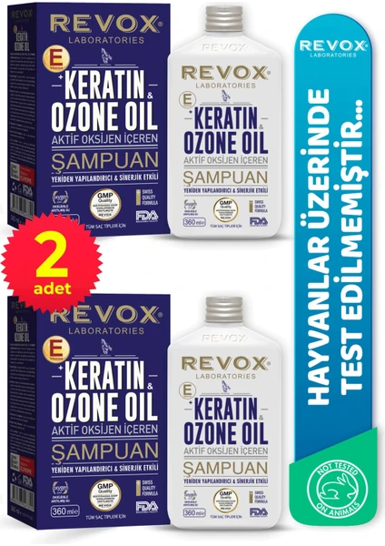 Keratin & Ozon Oil Aktif Oksijen Içeren Saç Bakım Şampuanı 2'Li Set