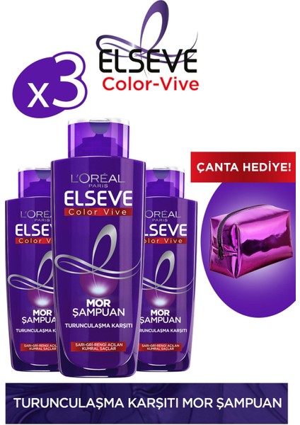 3'Lü Turunculaşma Karşıtı Mor Şampuan 200 Ml Seti
