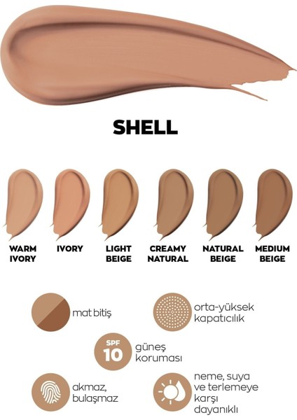 True Power Stay Mat Fondöten 30 Ml. Shell