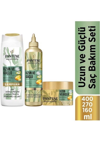 Uzun Ve Güçlü Saç Bakım Seti Bambu Ve Proteinli 3 Lü Set