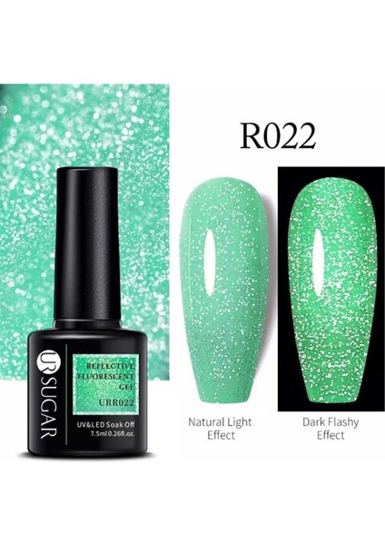 Reflective Fluorescent Gel Karanlıkta Parlayan Simli Kalıcı Oje R022
