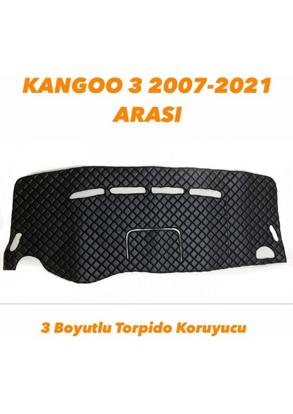 Lion Auto Kangoo 3 2007-2021 Arası 3 Boyutlu Deri Kapitone Torpido Örtüsü