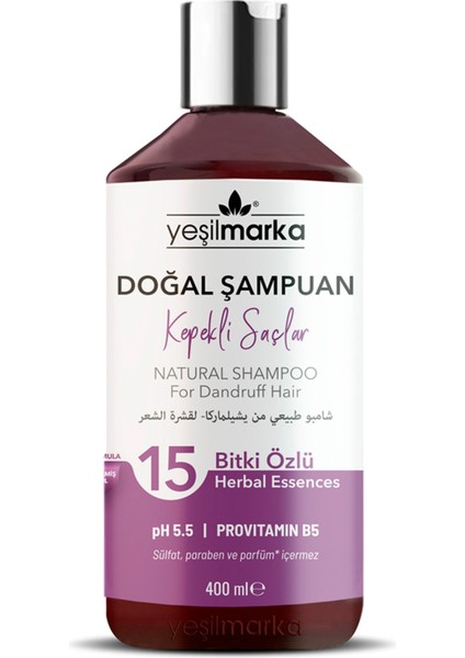 Doğal Şampuan- Kepekli Saçlar- Organik Içerik Ve Vegan- Kepek Özel Formül