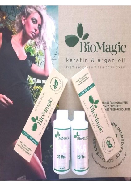 Organik Amonyaksız Saç Boyası 9.00 Sarı 2 Adet Boya 2 Adet 30 Volüm Oksidan indirimleri