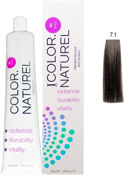 7.1 Kalıcı Saç Boyası 100 Ml 7.1 Küllü Kumral