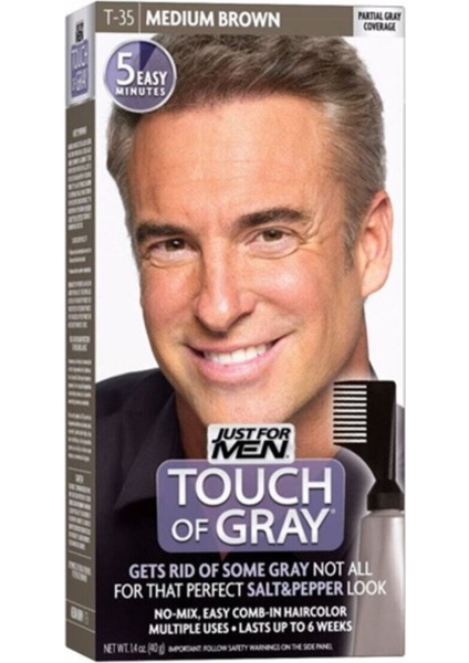 Erkek Touch Of Grey Orta Kahve Saç Boyası 8680937004511 Just For Men Touch Of Grey Ort