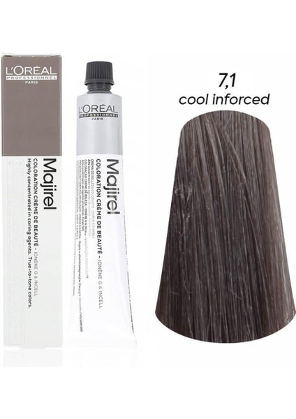 Loreal Professionnel Majirel Loreal Saç Boyası 7.1 Küllü Kumral Cool Inforced 50 Ml